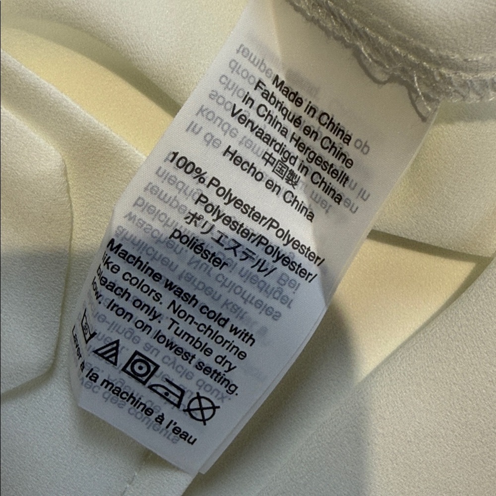 J. Crew White Tie-Neck Blouse Size 8 - Picture 6 of 8